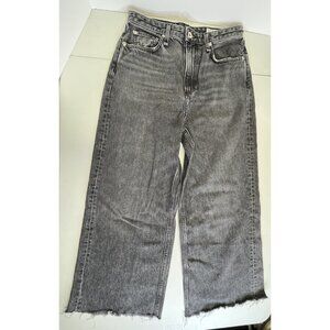 Rag & Bone Jeans Black Womens 28 Ruth Super High Rise Straight Raw Hem